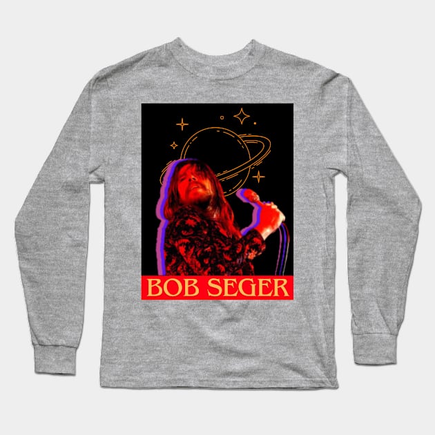 Bob Seger singing in the moon Long Sleeve T-Shirt by Katab_Marbun